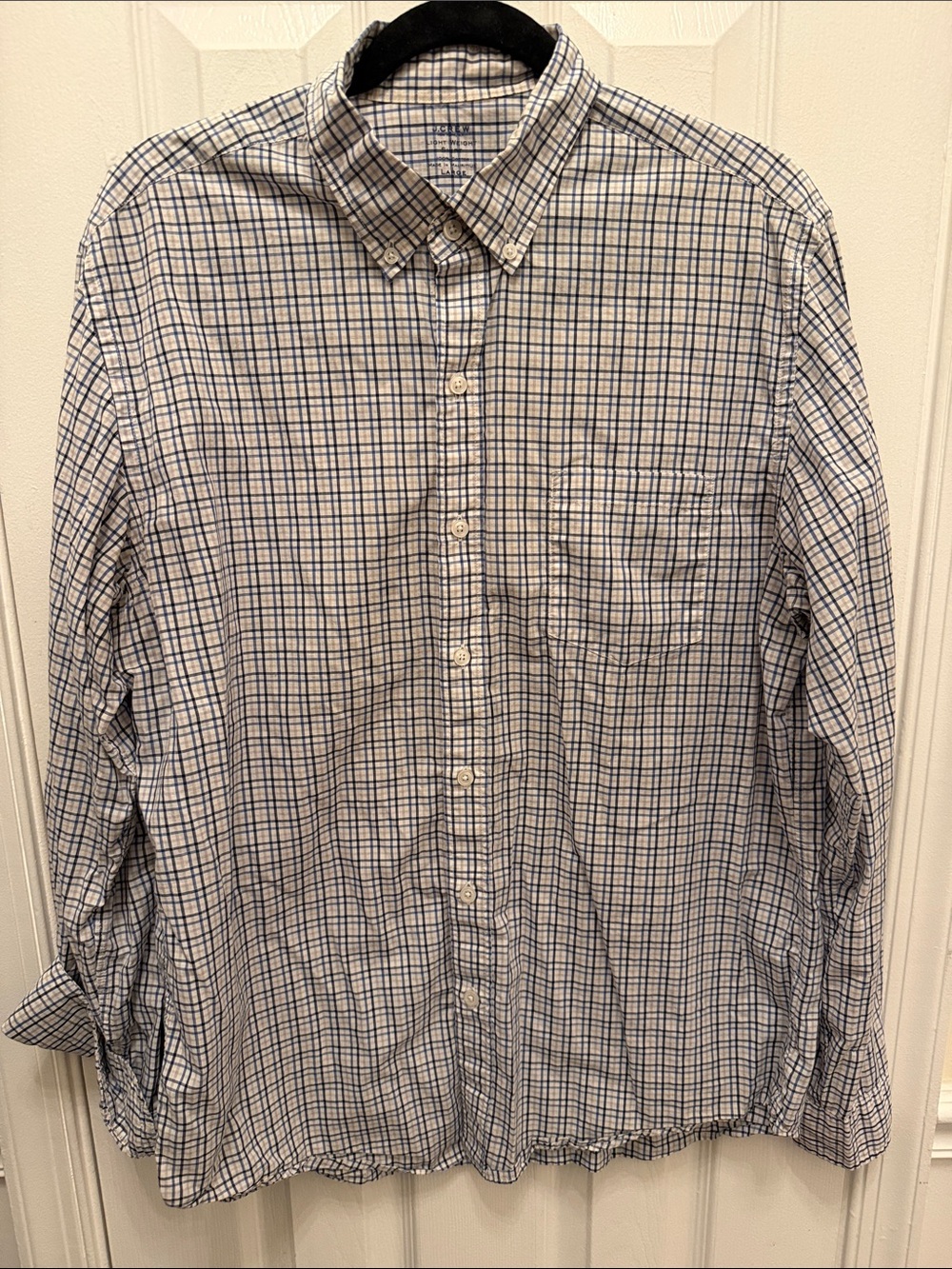 J.Crew Classic Blue Plaid Button-Down Shirt - Men's